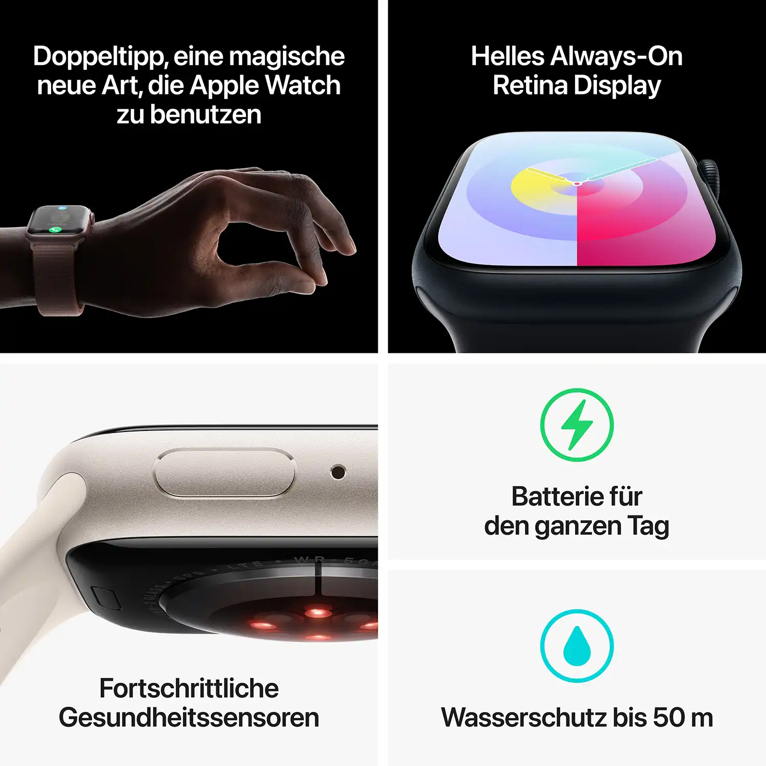 AppleWatch S9 Edelstahl Cellular 45mm Silber (milanaise silber)