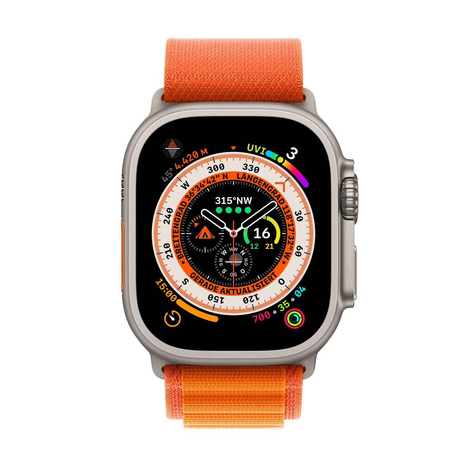 Apple Watch Ultra Titanium Cellular 49mm (Alpine Loop orange) Medium